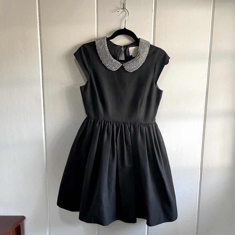 Kate Spade black dress with rhinestone collar